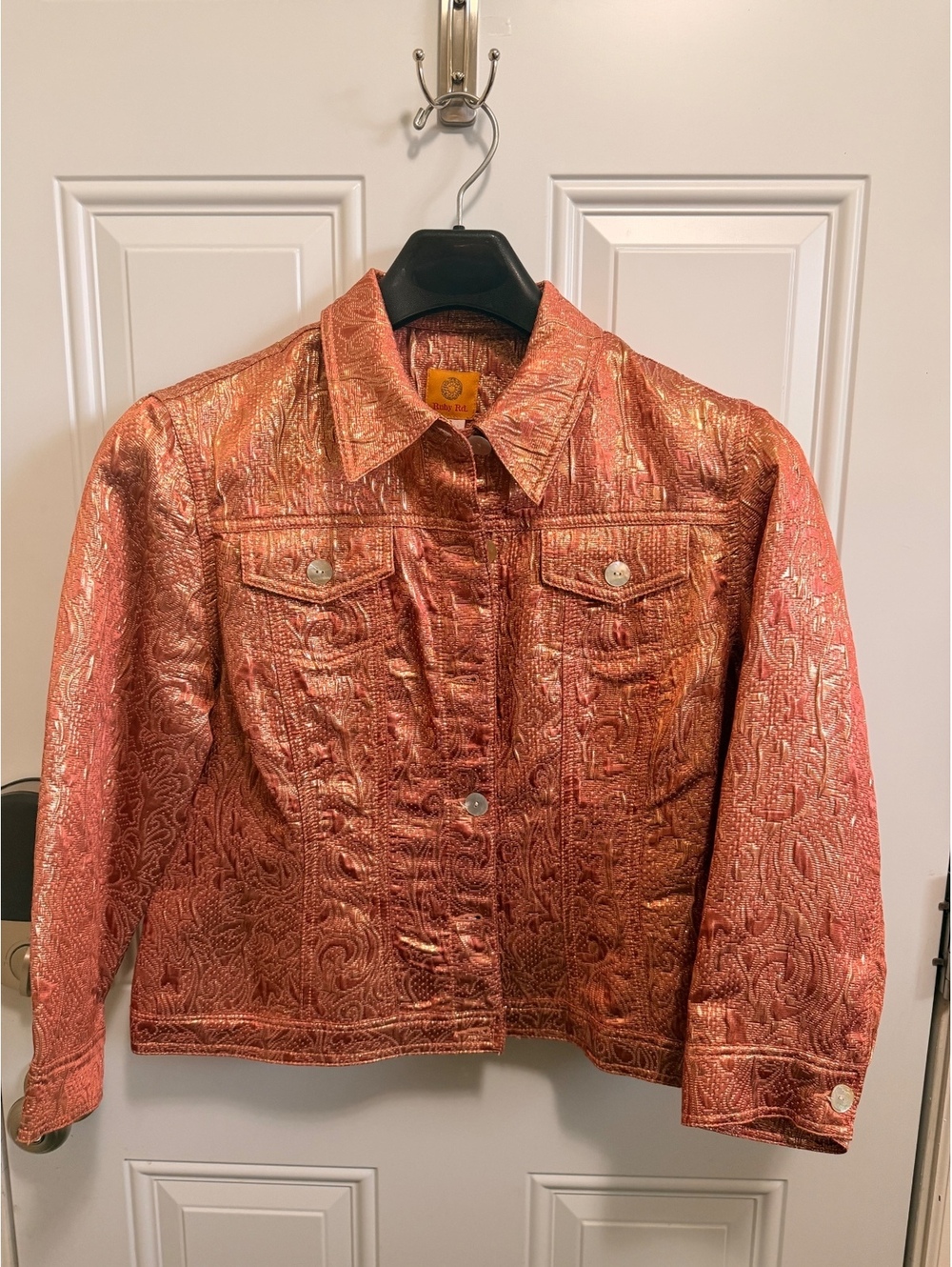 Ruby Rd Metallic Paisley Brocade Statement Jacket sz 12